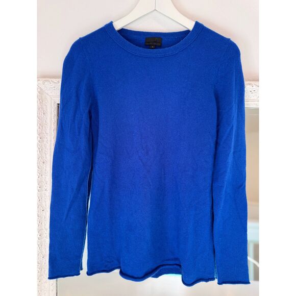 J. Crew  Blue Italian Cashmere Long Sleeve Crewneck Sweater Size Small - Picture 1 of 4